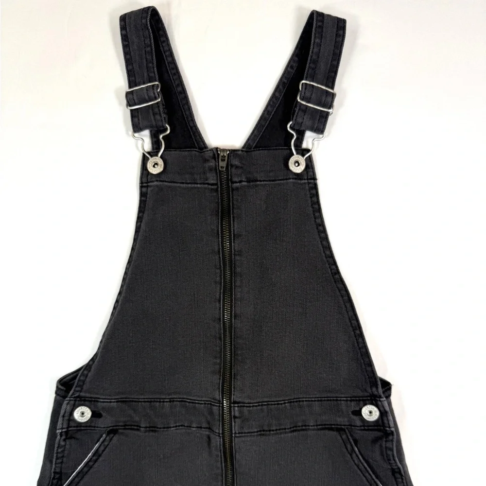 OSHKOSH BGOSH Girls Denim Jumper‎ Dress Size 10 Gray Zip Front Overall Style